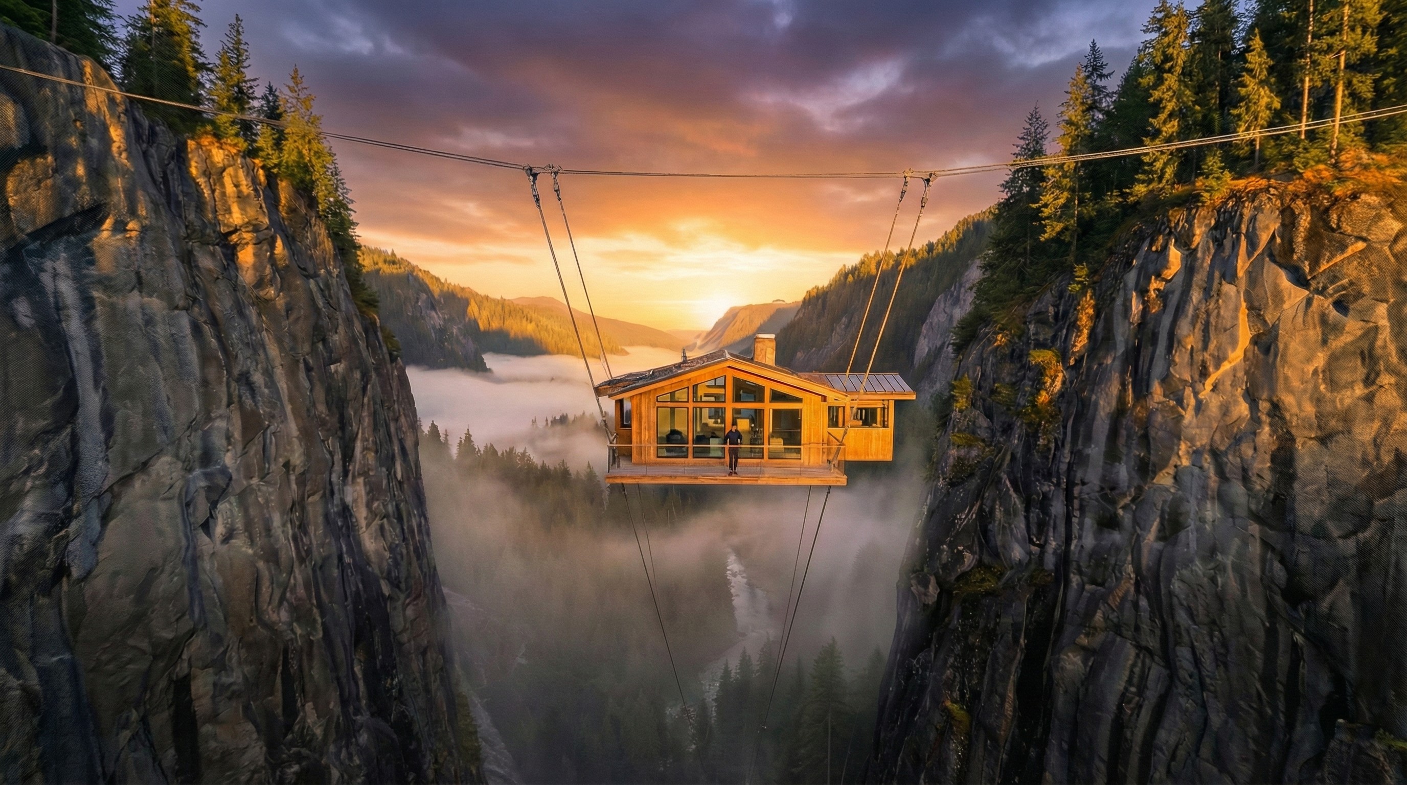BUILDING A MODERN WOODEN HOUSE ON SHARP CLIFF ROCKS - MASTER PROMPT (POV VERSION)