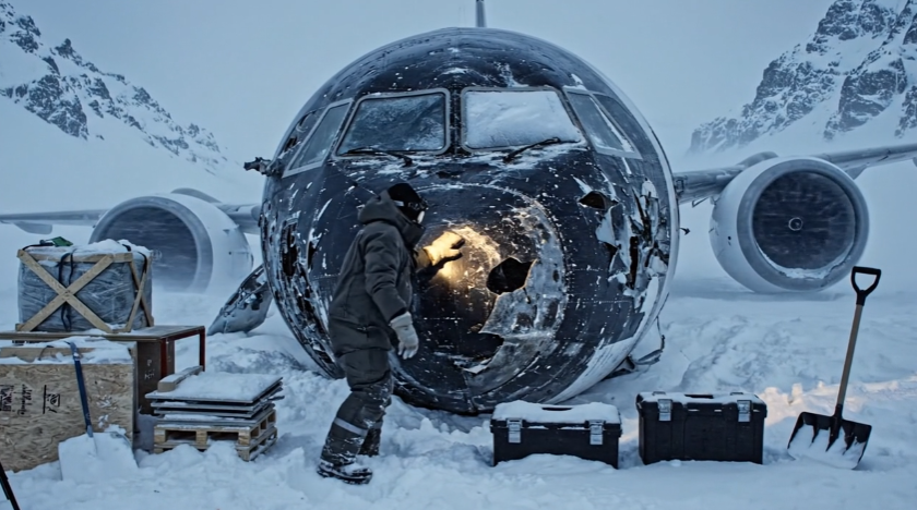✈️  BUILDING A MINI HOTEL INSIDE A CRASHED AIRPLANE FUSELAGE IN THE NORTH POLE — EXTREME BLIZZARD DO